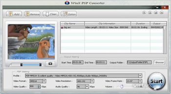 WinX Free PSP Video Converter screenshot 3