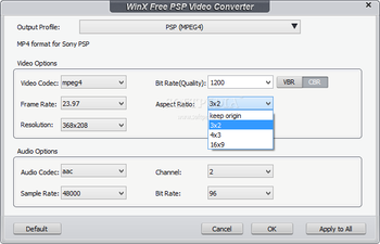 WinX Free PSP Video Converter screenshot 3