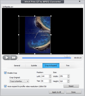 WinX Free QT to MPEG Converter screenshot 6