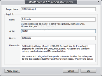 WinX Free QT to MPEG Converter screenshot 8