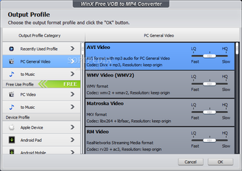 WinX Free VOB to MP4 Converter screenshot 2