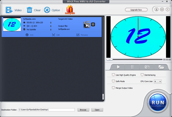 WinX Free WMV to AVI Converter screenshot