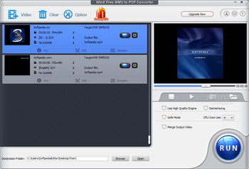 WinX Free WMV to PSP Converter screenshot