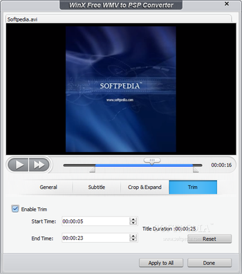 WinX Free WMV to PSP Converter screenshot 7