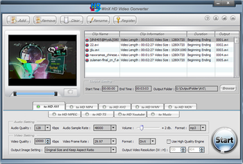 WinX HD Video Converter screenshot