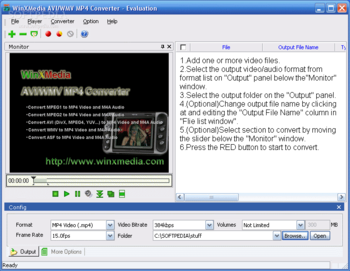 WinXMedia AVI/WMV MP4 Converter screenshot