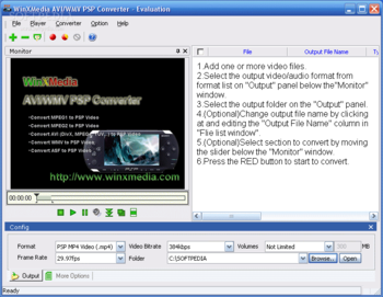 WinXMedia AVI/WMV PSP Converter screenshot