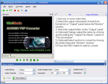 WinXMedia AVI/WMV PSP Converter screenshot 2