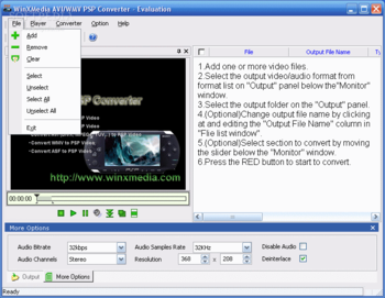 WinXMedia AVI/WMV PSP Converter screenshot 3
