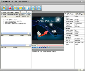 WinXMedia DVD iPod Video Converter screenshot