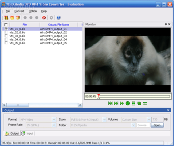 WinXMedia DVD MP4 Video Converter screenshot