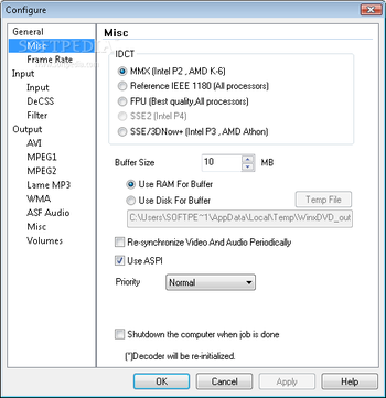 WinXMedia DVD MPEG/AVI/Audio Converter screenshot 2