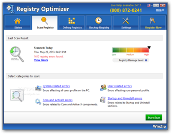 WinZip Registry Optimizer screenshot 2
