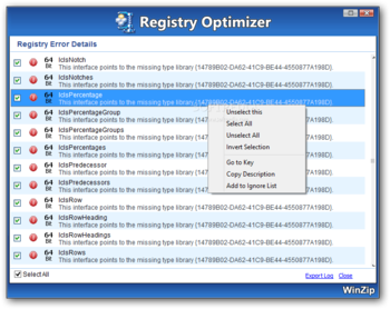 WinZip Registry Optimizer screenshot 5