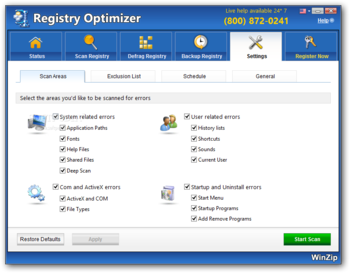 WinZip Registry Optimizer screenshot 8