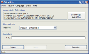 WipeDisk screenshot
