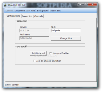 WiredBot IRC Bot screenshot