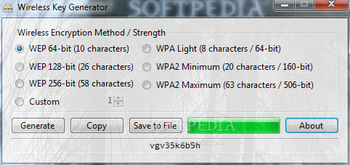 Wireless Key Generator screenshot