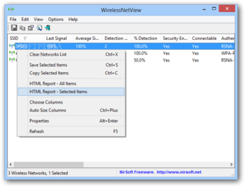 WirelessNetView screenshot