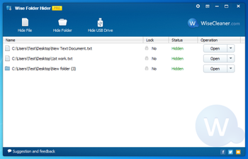 Wise Folder Hider Pro screenshot