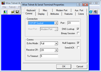 Wise Telnet and Serial Terminal Emulator screenshot