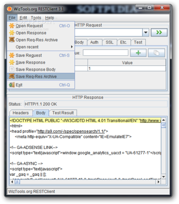WizTools.org RESTClient screenshot 3
