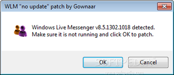 WLM "no update" patch screenshot