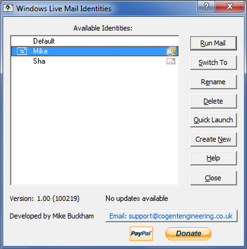 WLMIdentities screenshot