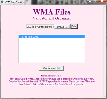WMA Files Validator and Organizer screenshot