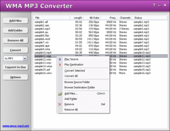 WMA MP3 Converter screenshot