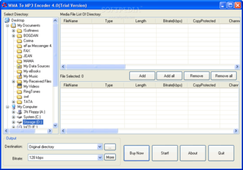WMA To MP3 Encoder screenshot