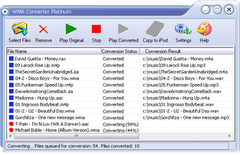 WMAConvert screenshot