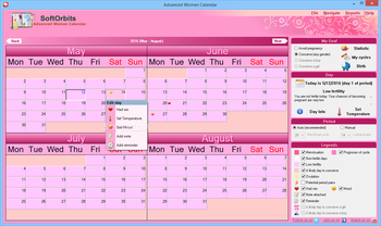 Women's Advanced Calendar screenshot