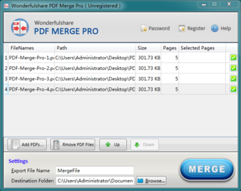 WonderfulShare PDF Merge Pro screenshot