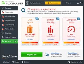Wondershare 1-Click PC Care screenshot 2