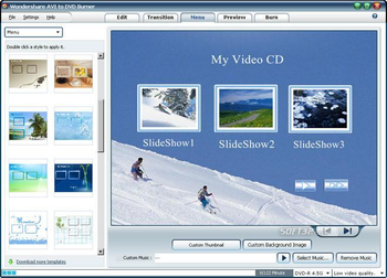 Wondershare AVI to DVD Burner screenshot