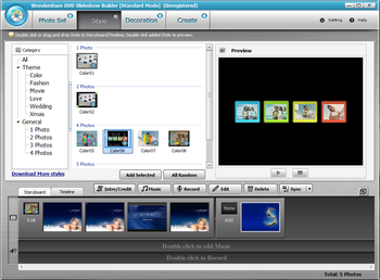 Wondershare DVD Slideshow Builder Standard screenshot 3