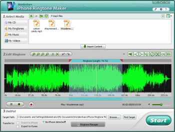 Wondershare iPhone Ringtone Maker screenshot