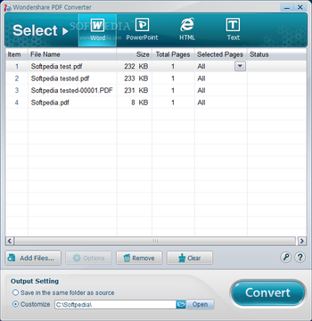 Wondershare PDF Converter screenshot