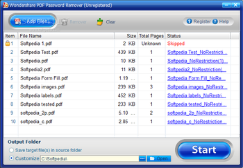 Wondershare PDF Password Remover screenshot