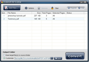 Wondershare PDF to EPUB Converter screenshot