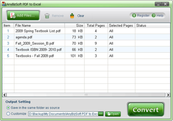 Wondershare PDF to Excel Converter screenshot