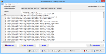 WonderWebWare SiteMap Generator screenshot 2