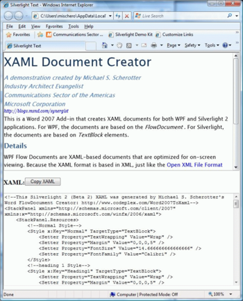Word 2007 to XAML screenshot 3