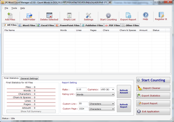 Word Count Manager screenshot