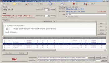 Word Diary Template Creator screenshot