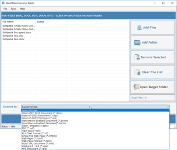 Word File Converter Batch screenshot 2