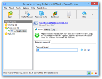 Word Password Recovery screenshot