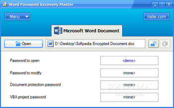 Word Password Recovery Master screenshot