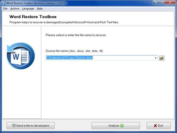 Word Restore Toolbox screenshot